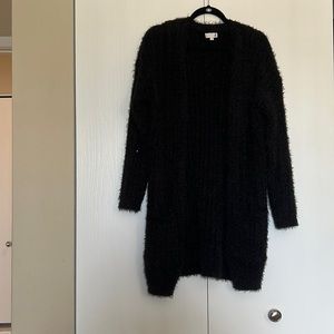 Black fuzzy cardigan